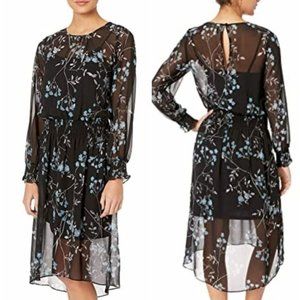 -Kensie Frosted‎ Blooms Dress Black Dress Small NWT